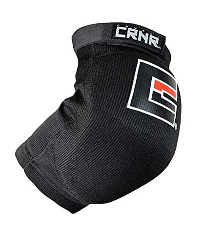 Muay Thai Elbow Pads for MMA, Boxing, Kickboxing, Martial Arts (Black, Large/X-Large)