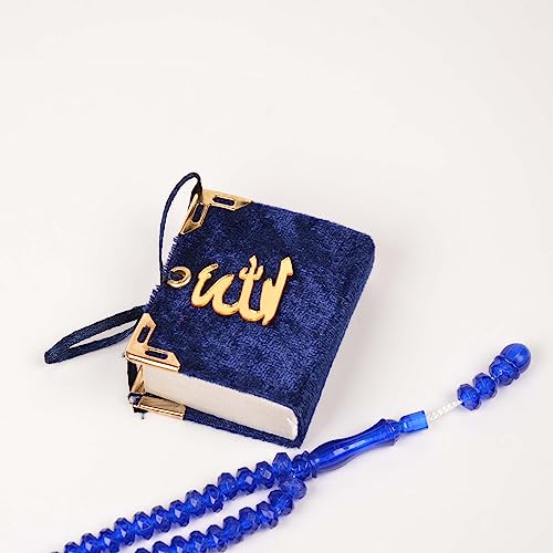 BABY SHOWER CHOCOLATE Set of 10 Islam Quran Tasbeeh Islamic Set | Holy Quran Prayer Beads Gift Box Favor (Dark Blue) - color: Dark Blue