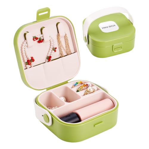 Silicone Jewelry Boxes Present Box,PU Leather Travel Jewelry Case,Mini Jewelry Box Travel Jewelry Box Jewelry Gift Boxes Necklaces Earrings Bracelets Boxes for Women,Green Yellow - color: Green Yellow