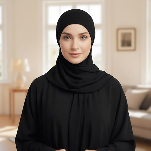 4Pcs Under Hijab Cap Inner Underscarf for Women Under Scarf Hat Adjustable Hijab Cap with Tie Back Closure