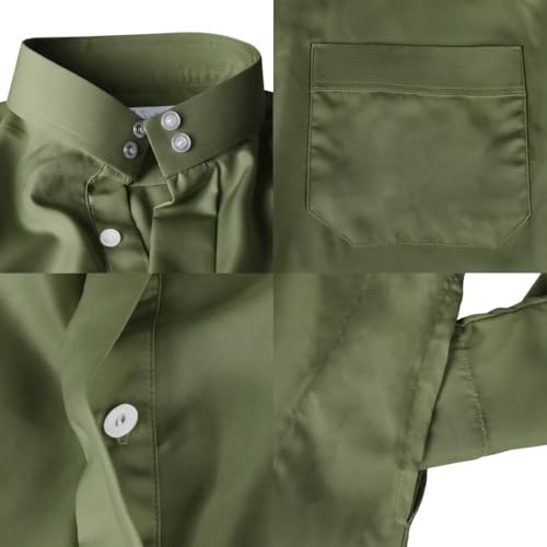 HOMELEX Men's Muslim Clothes Thobe Middle East Kaftan Saudi Arab Caftans Islamic Abaya Dress Dubai Robes - color: Green-2, size: XX-Large