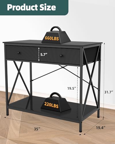 Fish Tank Stand with Drawer,40-50 Gallon Aquarium Stand Easy Assemble - color: Black, size: 40-50 Gallon