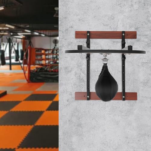 Speed Bag Platform Kit 360 Swivel, Heavy Duty Boxing Equipment, Adjustable Height Wall Mount Professional Fitness Ball Reaction Training Kit for Exercise and Fitness