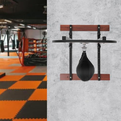 Speed Bag Platform Kit 360 Swivel, Heavy Duty Boxing Equipment, Adjustable Height Wall Mount Professional Fitness Ball Reaction Training Kit for Exercise and Fitness