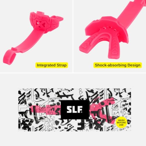 SLEEFS X Football Mouth Guard - Lip/Mouthguard with Helmet Strap - Lip/Teeth Protector Mouthpiece - Moldable - for Youth, Men & Women. Maximum Air Flow. All Sports (Pink) - color: Pink
