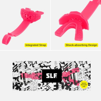 SLEEFS X Football Mouth Guard - Lip/Mouthguard with Helmet Strap - Lip/Teeth Protector Mouthpiece - Moldable - for Youth, Men & Women. Maximum Air Flow. All Sports (Pink) - color: Pink