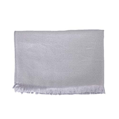 LMVERNA Women's Sparkling Metallic Soft Pashmina Shawls and Wraps Scarf in Solid Colors - color: Silver