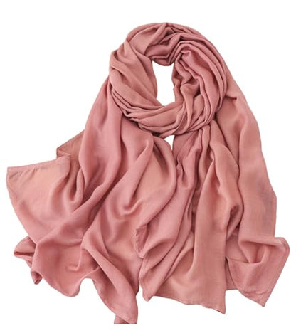 Thin Cotton Scarf For Spring And Summer, Pure Color Edged Sunscreen Shawl - color: 9