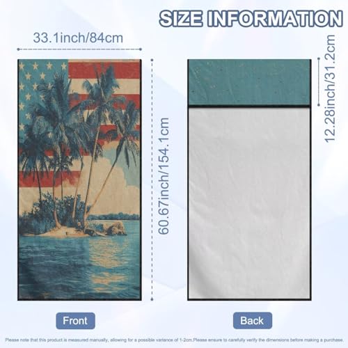 Coconut Tree Print Car Seat Towel Covers Front Seats American Flag Print Car Seat Hoodie Cover 60 x 33 Inch Absorbent Microfiber Towels for Gym Workout, Running, Swimming, Beach Hiking - color: Blue and Red - Coconut Tree American Flag