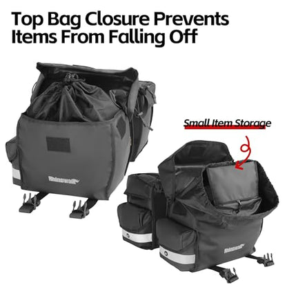 Rhinowalk Bike Pannier Bag for Bicycle Rear Rack Bag 22/40/50L Cycling Saddle Bag Luggage Storage Bag for Long Distance with Rain Cover - color: 40L