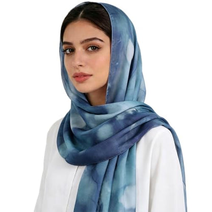 Hijab Scarf for Women Fashion Printed Modal Hijab Head Wrap Scarves Lightweight Long Scarf Shawls - color: Watercolor H