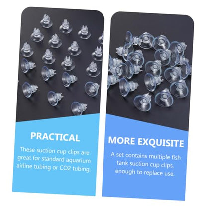 Luxshiny 25pcs Aquarium Suction Cup Clips with Rubber Clamps for Fish Tank Air Pump Airline Tube Holder Fish Tank Hose Organizer Accessories for Aquarium Air Pump