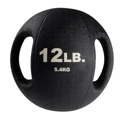 Body-Solid Exercise Medicine Balls, Heavy-Duty Non Slip Rubber Grip with Dual Handles Medicine Ball for Weights Training, Weightlifting & Core Workouts - size: 12 lbs.
