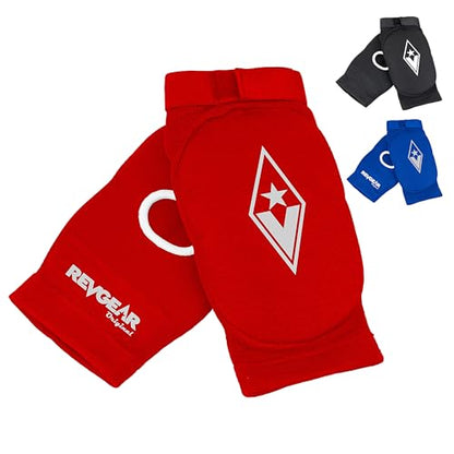 Revgear Slip-on Muay Thai Signature Elbow Pads, MMA, Jiu Jitsu, Krav MAGA - color: Red, size: Small-Medium