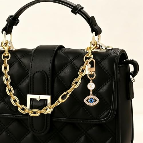 XGALBLA Small Evil Eye Keychains Initial Letter Key Chains for Women Men Car Key Bag Purse Charm- Good Luck Amulet Protection - color: Evil Eye 2-k
