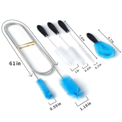 5p Dryer Vent&AC Drain Line Cleaner Brush,Multifunctional Pipe Cleaning | Dryer Vent, Flexible design for Sink, Shower Drain, Vacuum Hose, Hookah, P Trap & Snake Drain Unclogger