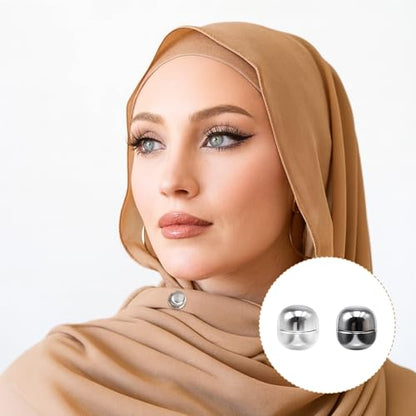 Magnetic Hijab Pins,Pinless No-Snag Hijab & Scarf Magnets, Round Flower Star Designs, Gold Silver Rose Gold Gunmetal, Secure Fabric-Friendly Closures