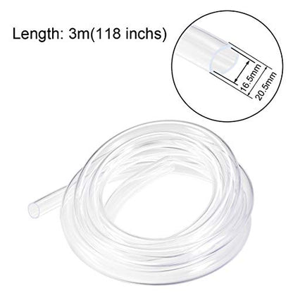 uxcell PVC Hose Tube, 16.5mm ID x 20.5mm OD 3 Meter 9.8ft Clear Vinyl Tubing, Plastic Flexible Water Pipe - size: 16.5x20.5mm