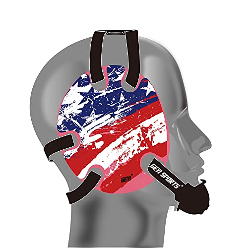 Wrestling Headgear with American Flag Decals(Adult) - color: Pink