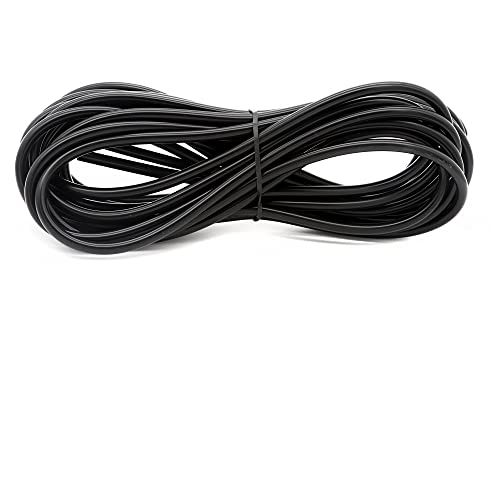 25 Feet 3/16 Inch Standard Aquarium Silicone Airline Tubing | With Air Stones, Check Valves, Suction Cups and Connectors For Fish Tank, Hydroponics (Black) - color: Black