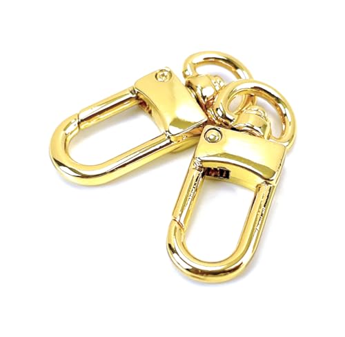 10 Pcs Gold Classic Swivel Lobster Clasps | Premium Zinc Alloy Heavy-Duty Construction Secure Spring Closure 360° Smooth Rotation DIY Craft & Repairs - color: K Gold