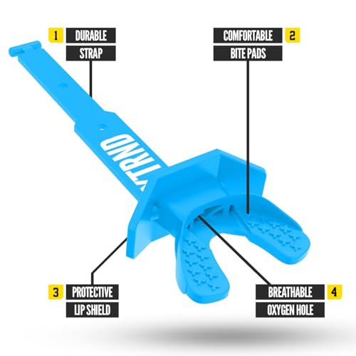 Nxtrnd Two Football Mouth Guard, Football Mouthpiece with Strap, Fits Adult & Youth (Neon Blue) - color: Neon Blue