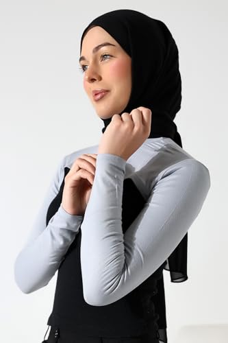 ihvan online, Women's Hijab Muslim Prayer Sleeve, Sleeves to Cover Arms for Women, Soft Stretchy Modest Hijab Arm Sleeves - color: Grey Neck