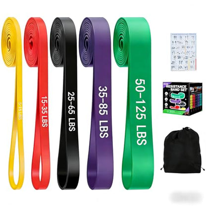 Pull Up Assistance Bands, 5 Levels Resistance Bands for Working Out, Exercise Bands Resistance for Men & Women, Pull Up Bands for Body Training, Muscle Building, Physical Therapy, Home & Gym Fitness