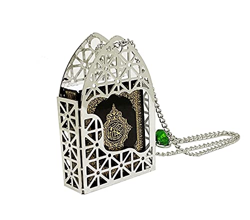 Islam Mini Car Rear Mirror Ornament - Islamic Al-Quran Decor, Silver