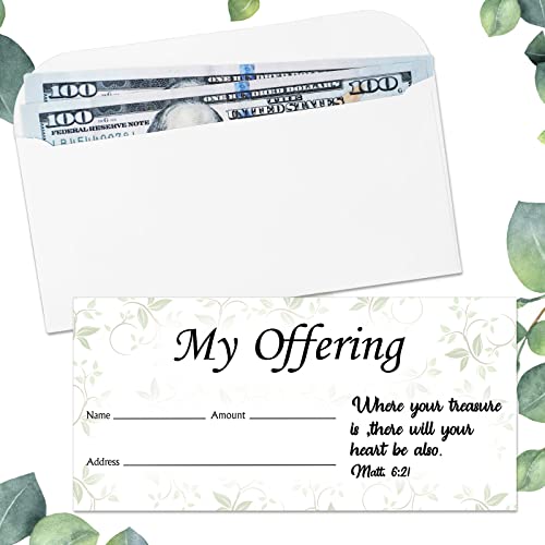 Eaasty 200 Pieces Church Offering Envelopes My Offering Bill Size Envelope Church Tithe Envelopes for Donations, Religious Occasions(Offering Style) - style: Offering Style