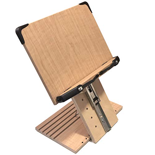 BS1500PRO Large Portable Height Adjustable Foldable Eye-Level Ergonomic Bookstand Holder for Reading Hands Free Large Thick Heavy College Textbooks Tablets Neck Pain Free - size: PRO