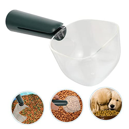 Angoily 1pc Plastic Pet Food Scoop Measuring Scale for Dog and Cat Lightweight and Wear-resistant Food Spoon for Precise Pet Portioning Transparent
