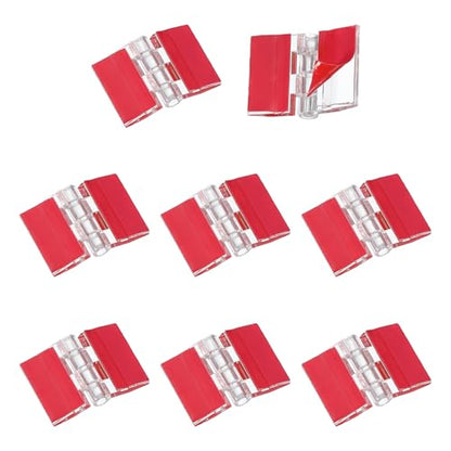 MECCANIXITY Small Acrylic Hinges Plastic Self-Adhesive Clear Hinge 35 x 25mm Continuous Piano Folding Hinges for Aquarium Lid Crafts Display Stand Pack of 8 Transparent - size: 35 x 25mm
