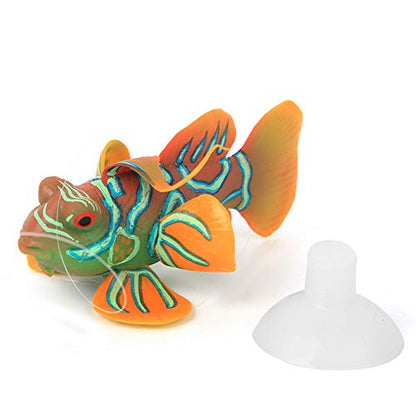 eecoo Realistic Fake Fish Aquarium Fish Tank Artificial Simulation Luminous Ocean Tropical Angel Fish Aquarium Ornament Landscape Decoration (Orange)