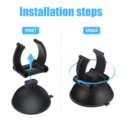 AQUANEAT 12 Pack Aquarium Suction Cups with Clip Black,for 0.75" Aquarium Heater and Large Submersible Light, Tubing Hose, Plant Fish Tank - size: 0.7inch