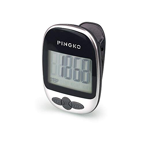 PINGKO Outdoor Multi-Function Portable Sport Pedometer Step/Distance/Calories/Counter - color: Black