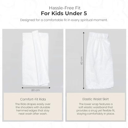 Kids Premium Ihram Luxury Set for Umrah – Soft Microfiber Children Ihram Towel Set with Anti-Lost Hand Belt and 8.5 Inch LCD Drawing Pad for Pilgrims, Hajj Mubarak Travel Essentials Umrah Gift Set - color: Kids Ihram Set_acc