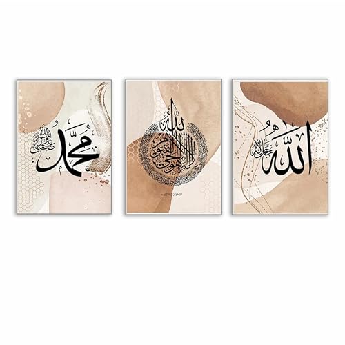 Set of 3 Modern Beige Pink Geometry Canvas Poster Islamic Geometry Wall Art Print Painting Leaf Posters Nordic Wall Pictures Home Decor No frame - color: C6, size: 30cmx40cmx3pcs