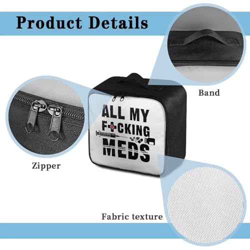 Gomyblomy Custom First Aid Kit for Home Cars All May Fucking Meds Print Customized First Aid Kit Bag Empty Medical Supplies Pouch Personalized Medicine Bag Add Your Image Color - color: All My Fucking Med Custom Print
