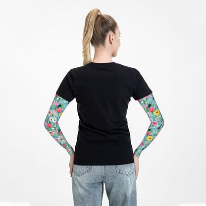 Arm Sleeves Outdoor Garden Sports Cooling Sun Sleeve for Women Men Farm - color: Bird