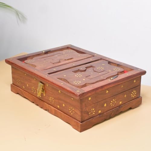Handmade Wooden holy Book Stand for Reading - Geeta Stand fordable rehal holy Books Book Box | Quran Sharif Granth Pooja bhagwat ramayan Holder rihal Bible gita ramayanam