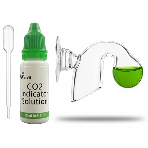 Glass Nano CO2 Drop Checker with Solution for Planted Aquarium System - CO2 Concentration Monitor Set (Nano Drop Checker with Solution)