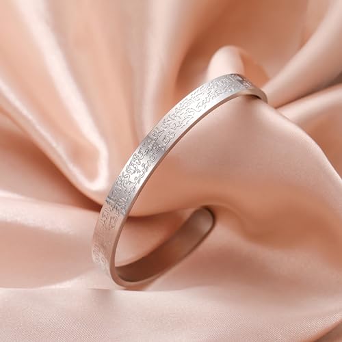 VASSAGO Ayatul Kursi Bracelet for Women Men Muslim Quran Allah Openable Bangles Arabic Calligraphy Cuff Bracelet Islam Eid Islamic Jewelry Gifts - color: Islamic Bracelet