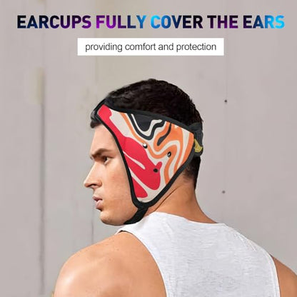 Gelozid Adjustable Wrestling Headgear for BJJ, MMA Grappling and Training, Ear Guard and Cauliflower Protection Helmet - color: Rde nad Black