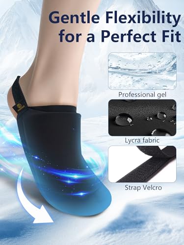 Foot Ice Pack for Toes,Freeze Flexible Ice Gel Socks Cold &Hot Therapy,Foot & Toe Ice Pack Wrap for Tendonitis, Plantar Fasciitis, Swelling, Sprained,Sport Injuries,Black(Black of 2) - color: Black of 2
