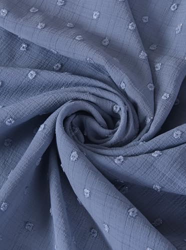 Chiffon Dotted Hijab Scarf for Women, Lightweight Textured Head Wrap Shawl,Soft Muslim Headscarf for Spring Fall - color: Mcmqxf2531-6#hazyblue