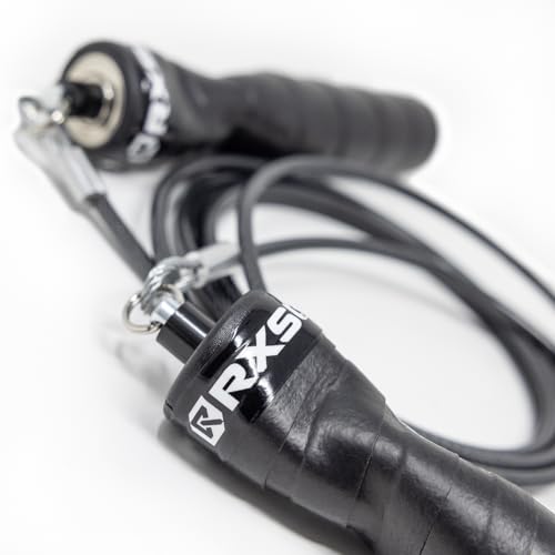 Rx Smart Gear Jump Rope - Black Ops Ergonomic Handles with Trans Black Cable Buff 3.4 | Jump Smart Weighted Speed Rope for Sports & Fitness, MMA, HIIT, Cardio Workout - size: Small