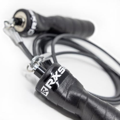 Rx Smart Gear Jump Rope - Black Ops Ergonomic Handles with Trans Black Cable Buff 3.4 | Jump Smart Weighted Speed Rope for Sports & Fitness, MMA, HIIT, Cardio Workout - size: Small