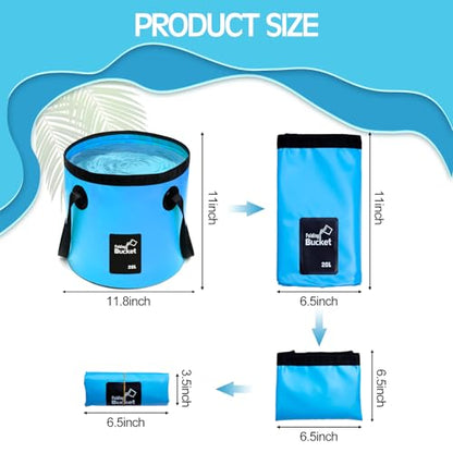 6 Pcs 5 Gallon Collapsible Bucket with Handle, Foldable Bucket