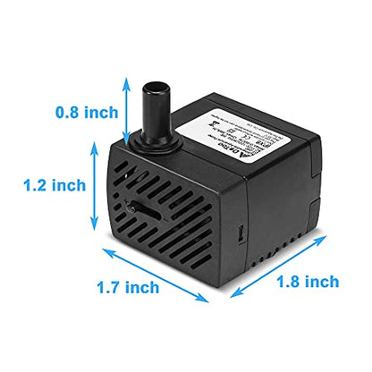 DaToo 95GPH 5W Small Submersible Water Pump Mini Fountain Pump Ultra Quiet For Aquarium Fish Tank Pond Statuary Hydroponics - size: 5W 95GPH (With 3.3ft Free Tubing)